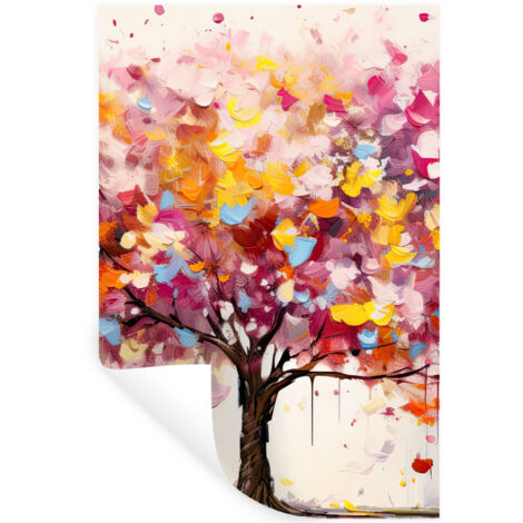 ADHESIVO DE PARED Acuarela - Árbol - Arte - Abstracto 80x120