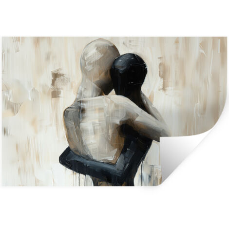 ADHESIVO DE PARED Abstracto - Amor - Blanco y negro - Moderno 120x80