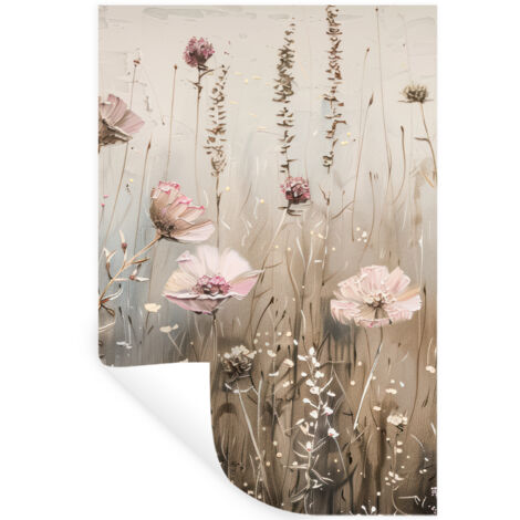 ADHESIVO DE PARED Flores - Rosa - Moderno - Beige 40x60