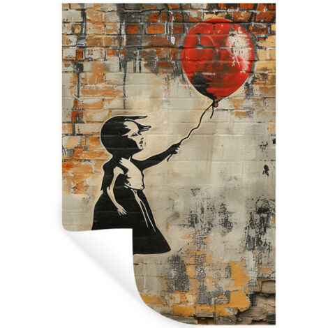 ADHESIVO DE PARED Graffiti - Banksy - Chica - Arte callejero 40x60