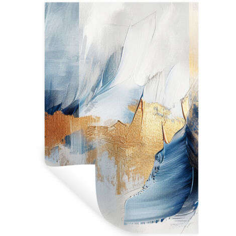 ADHESIVO DE PARED Oro - Azul - Acuarela - Arte - Moderno 40x60