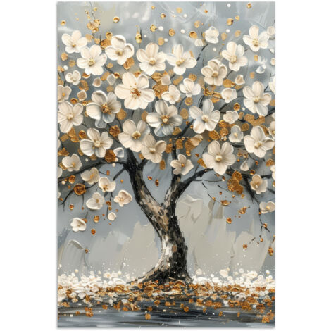 PÓSTER Árbol - Flores - Blanco - Naturaleza - Arte Pared Decoracion 20x30
