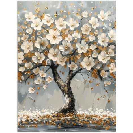 PÓSTER Árbol - Flores - Blanco - Naturaleza - Arte Cuadros Decoracion Salon Modernos 30x40