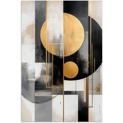 PÓSTER Abstracto - Oro - Plata - Formas - Estética - Moderno Decorativos de Salon 40x60