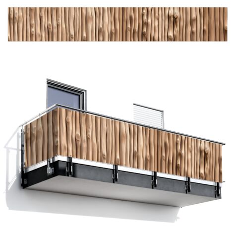 PANTALLA DE PRIVACIDAD PARA BALCÓN Madera - Vástago - Marrón claro 500x75