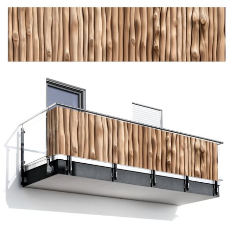 PANTALLA DE PRIVACIDAD PARA BALCÓN Madera - Vástago - Marrón claro 500x130