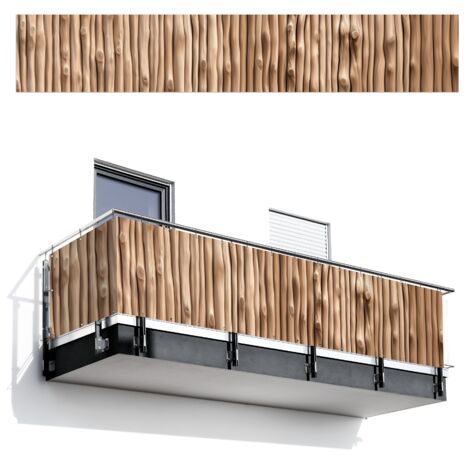 PANTALLA DE PRIVACIDAD PARA BALCÓN Madera - Vástago - Marrón claro 500x85