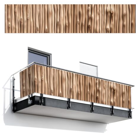 PANTALLA DE PRIVACIDAD PARA BALCÓN Madera - Vástago - Marrón claro 500x110