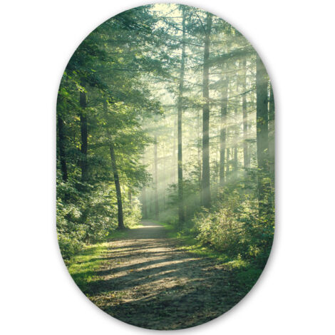EL CUADRO Bosque - Camino - Sol - Árboles - Verde - Naturaleza Adornos Pared 40x60