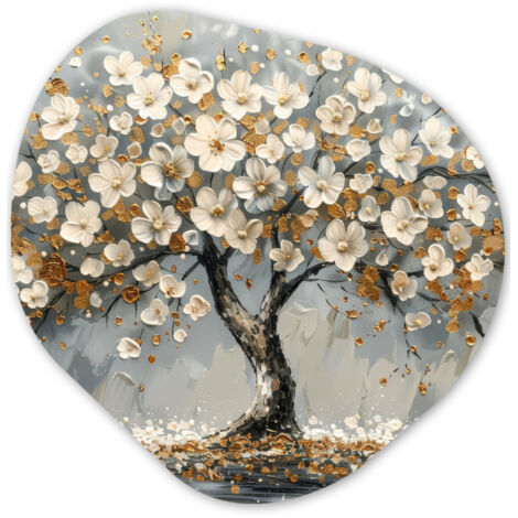 EL CUADRO Árbol - Oro - Flores - Abstracto - Arte Decorativos de Salon 60x60