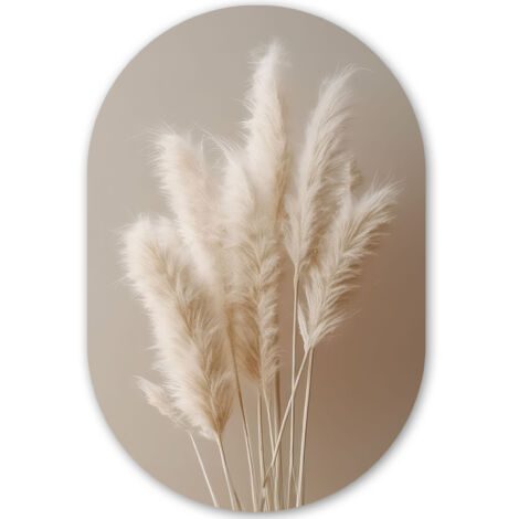 EL CUADRO Hierba de la Pampa - Plumas - Pastel - Blanco Cuadros Decorativos 60x90