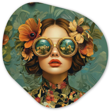 EL CUADRO Mujer - Flores - Mariposas - Naturaleza - Vintage Cuadros Decoracion Salon Modernos 40x40 (1/4)