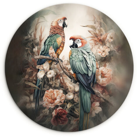 EL CUADRO Loros - Aves - Naturaleza - Flores Cuadros Decorativos 30x30 (1/5)