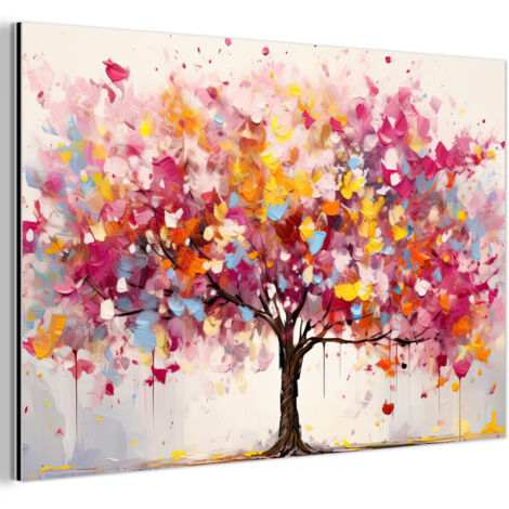 CUADRO DE METAL Acuarela - Árbol - Arte - Abstracto Cuadros Grande 120x80