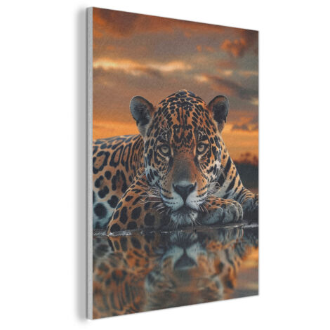 CUADRO ACÚSTICO Naturaleza - Leopardo - Animal - Atardecer - Moderno Decoración de Pared 60x80
