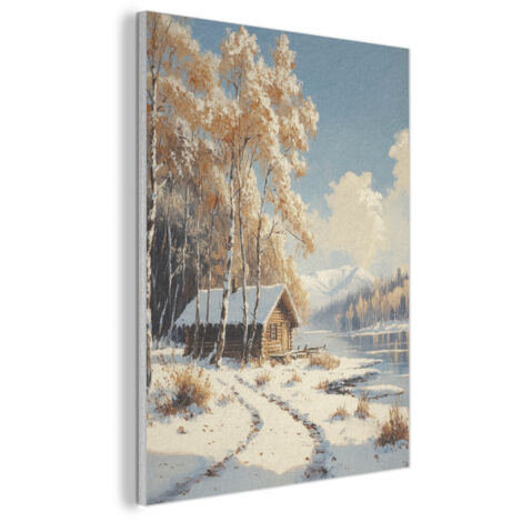 CUADRO ACÚSTICO Invierno - Nieve - Hogar - Naturaleza Decoración de Pared 60x80 (1/5)