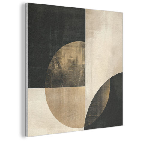 CUADRO ACÚSTICO Abstracto - Formas geométricas - Negro - Oro Cuadros Decoracion Salon Modernos 90x90