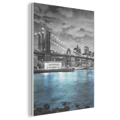 CUADRO ACÚSTICO Nueva York - Horizonte - Ciudad - Azul Decoración de Pared 60x80 (1/5)