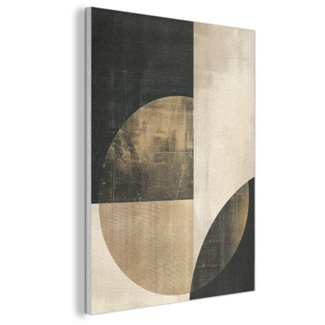 CUADRO ACÚSTICO Abstracto - Formas geométricas - Negro - Oro Decoración de Pared 60x80
