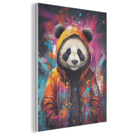 CUADRO ACÚSTICO Panda - Chaqueta - Graffiti - Naranja Cuadros de Pared 70x100