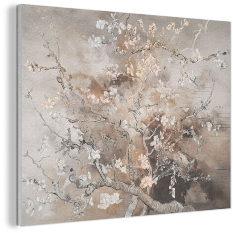 CUADRO ACÚSTICO Almendro en flor - Arte - Van Gogh - Beige - Abstracto Adornos Pared 80x60