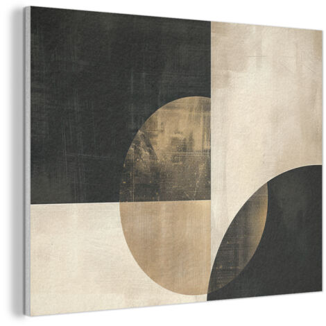 CUADRO ACÚSTICO Abstracto - Formas geométricas - Negro - Oro Absorbe el sonido 100x70