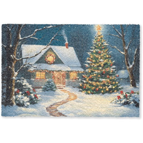FELPUDO Navidad - Árbol de Navidad - Invierno - Hogar - Nieve 60x40 cm (1/5)