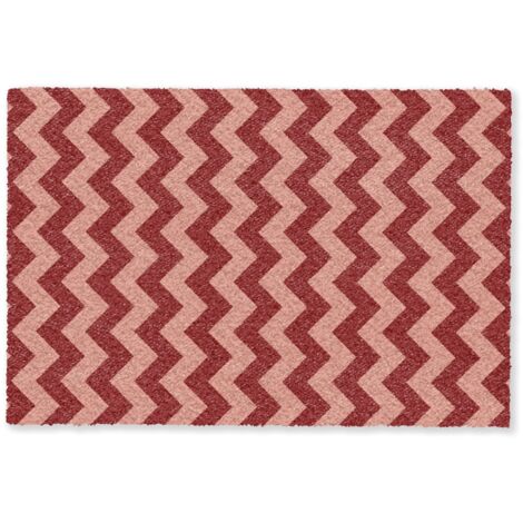 FELPUDO Zigzag - Rayas - Patrón - Rojo 60x40 cm (1/5)