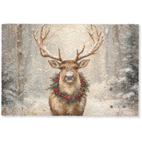 FELPUDO Navidad - Reno - Invierno - Guirnalda 60x40 cm (1/5)