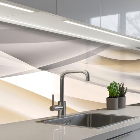 SALPICADEROS DE COCINA Olas - Abstracto - Beige 150x60