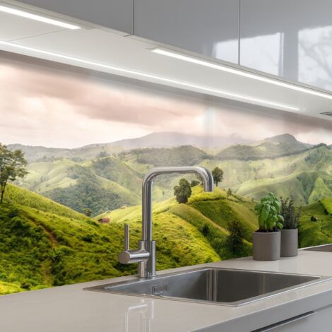 SALPICADEROS DE COCINA Paisaje - Colinas - Verde 250x80