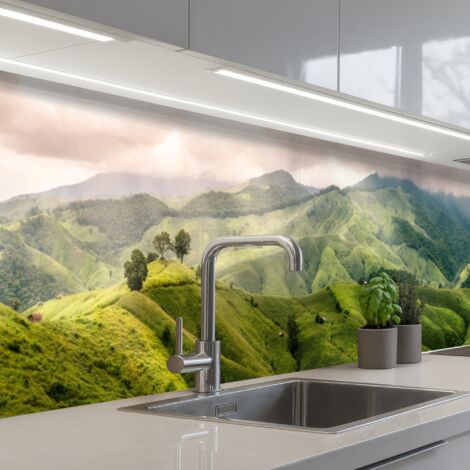SALPICADEROS DE COCINA Paisaje - Colinas - Verde 300x60