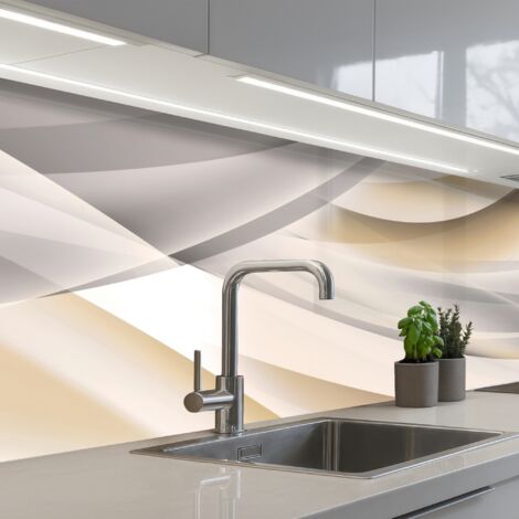 SALPICADEROS DE COCINA Olas - Abstracto - Beige 250x80