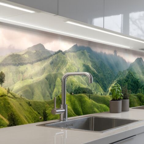 SALPICADEROS DE COCINA Paisaje - Colinas - Verde 450x60