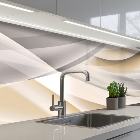SALPICADEROS DE COCINA Olas - Abstracto - Beige 200x60