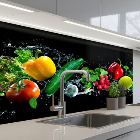 SALPICADEROS DE COCINA Vegetal - Salpicadura - Negro 100x60