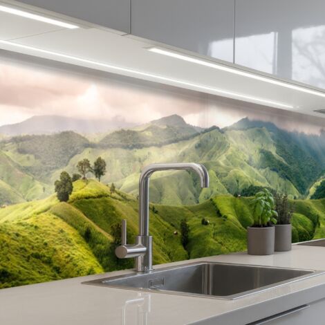 SALPICADEROS DE COCINA Paisaje - Colinas - Verde 400x80