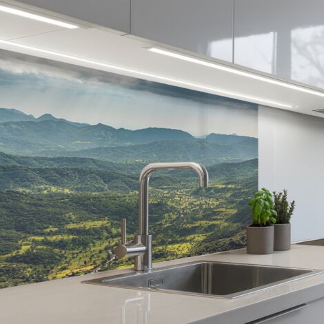 SALPICADEROS DE COCINA Paisaje - Valle - Verde 80x60 (1/5)
