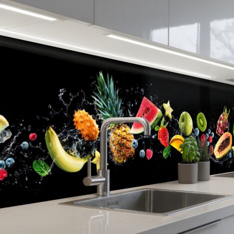 SALPICADEROS DE COCINA Splash - Fruta - Negro 250x60