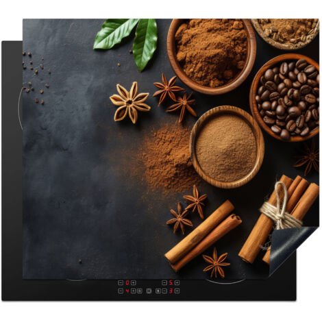 PROTECTOR DE PLACAS DE INDUCCIÓN Canela - Hormigón - Café - Canela en rama - Especias Tapa Para Induccion 60x52 cm