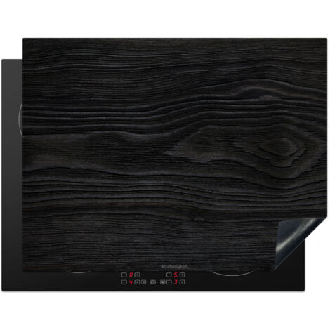 PROTECTOR DE PLACAS DE INDUCCIÓN Negro - Aspecto madera Tapa Protectora De Cocina 77x59 cm