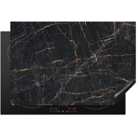 PROTECTOR DE PLACAS DE INDUCCIÓN Mármol - Negro - Oro - Gris - Textura mármol Cocina 78x52 cm
