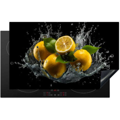 PROTECTOR DE PLACAS DE INDUCCIÓN Limón - Fruta - Amarillo - Negro Cocina 85x52 cm