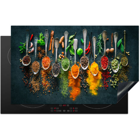 PROTECTOR DE PLACAS DE INDUCCIÓN Hierbas - Especias - Cucharas Cocina 85x52 cm