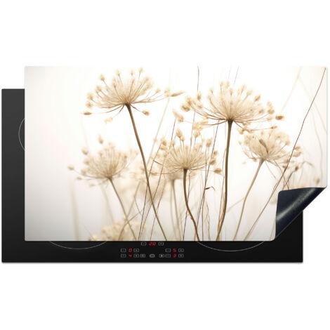 PROTECTOR DE PLACAS DE INDUCCIÓN Flores - Blanco - Luz solar Tapa Protectora De Cocina 89.6x51.6 cm