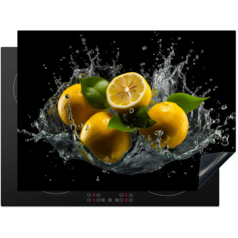 PROTECTOR DE PLACAS DE INDUCCIÓN Limón - Fruta - Amarillo - Negro Tapa Protectora De Cocina 71x52 cm