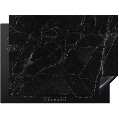 PROTECTOR DE PLACAS DE INDUCCIÓN Negro - Mármol Tapa Protectora De Cocina 71x52 cm