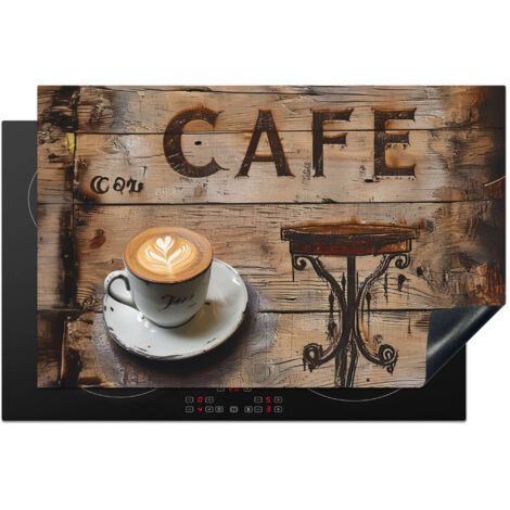 PROTECTOR DE PLACAS DE INDUCCIÓN Cafetería - Madera - Café - Estanterías Cocina 81x52 cm