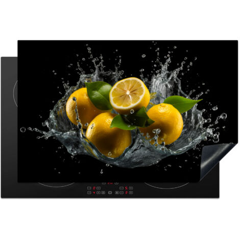 PROTECTOR DE PLACAS DE INDUCCIÓN Limón - Fruta - Amarillo - Negro Cocina 81x52 cm