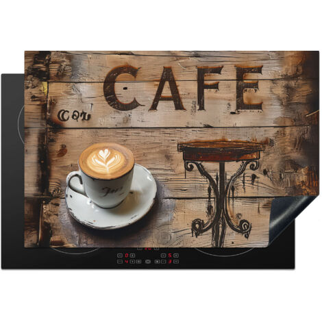 PROTECTOR DE PLACAS DE INDUCCIÓN Cafetería - Madera - Café - Estanterías Cocina 78x52 cm